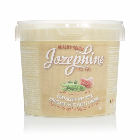 Velouté van erwten met spek